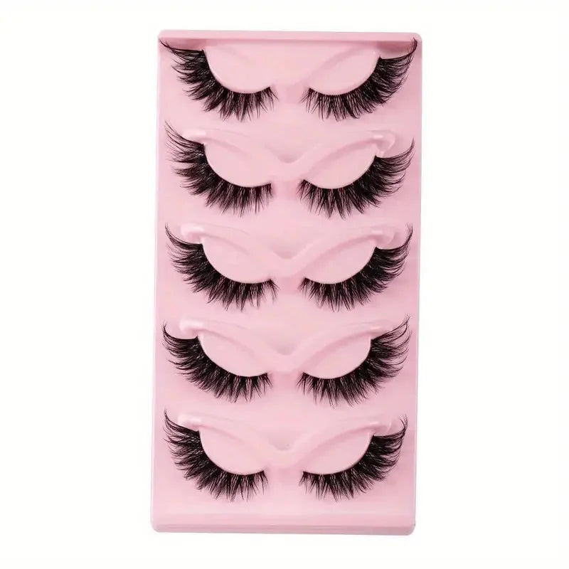 Faux cils en vison, 5 paires, maquillage, allongé