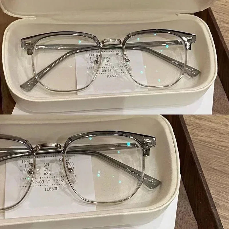 Lunettes vintage transparentes pour ordinateur, pour femmes et hommes, avec monture carrée. Lunettes anti-lumière bleue conçues pour filtrer la lumière bleue émise par les écrans. Monture optique transparente et élégante, adaptée à un usage quotidien.