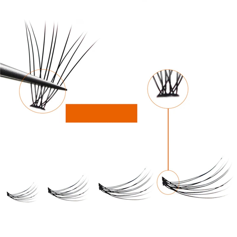 1 Boîte/60 Bouquets de Cils en Vison Naturels 3D Russes, Extensions de Cils Individuels 10D, Outil de Maquillage pour Cils en Grappe, Vente en Gros