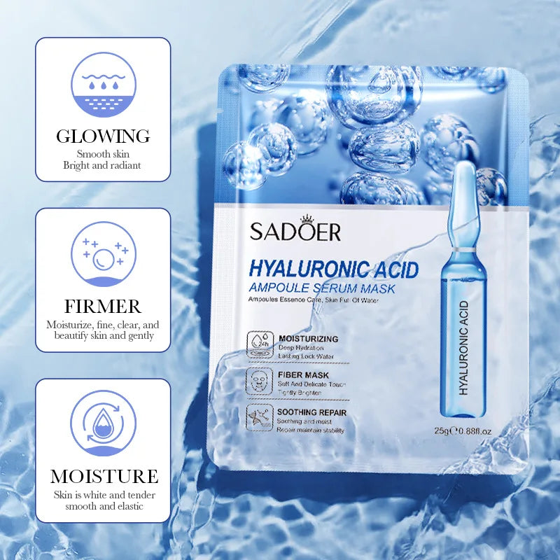 10 pièces SAODER acide hyaluronique masques pour le visage soins de la peau raffermissant hydratant masque Facial produits de soins de la peau du visage