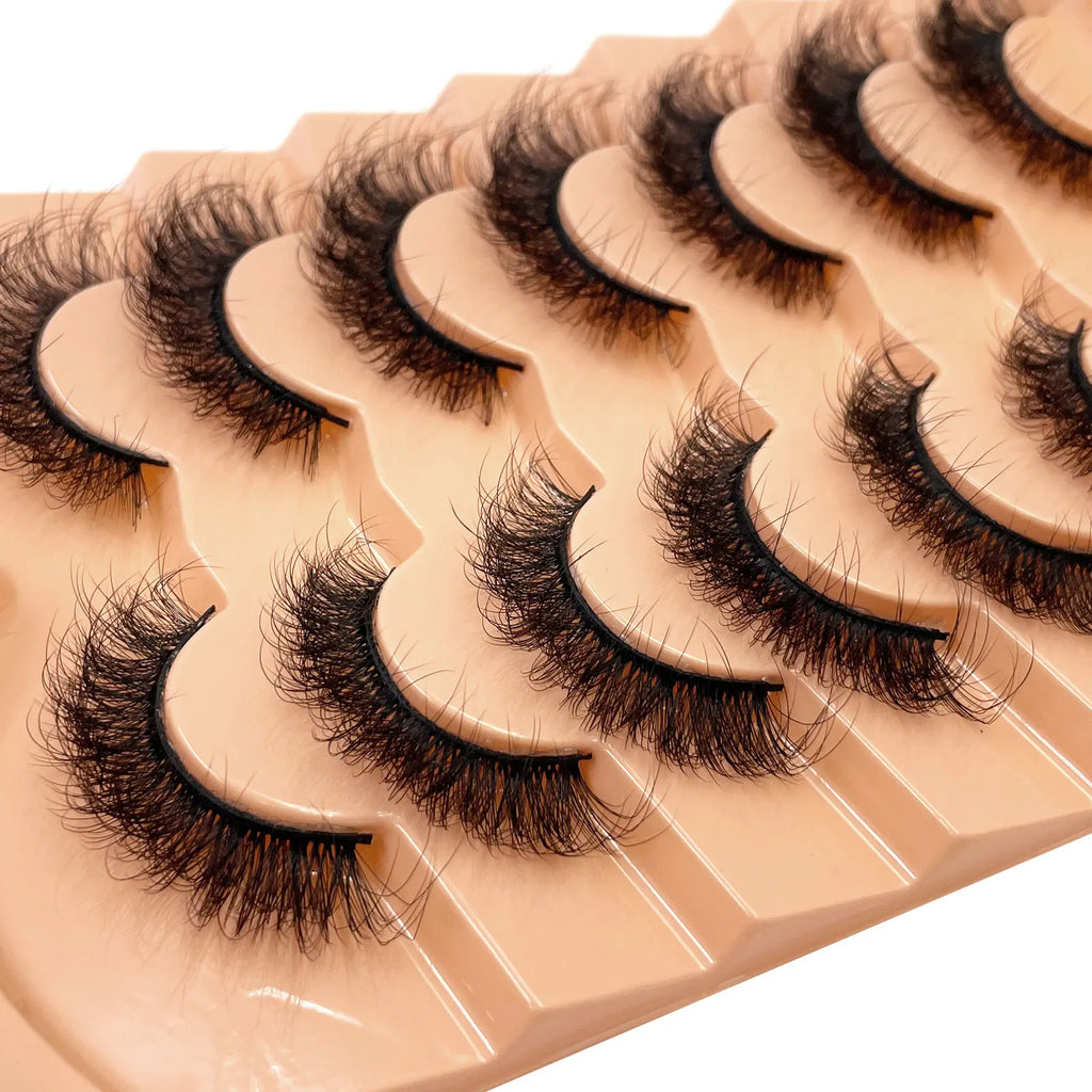 Nouveau 7 paires de faux cils épais, simulation 3D en fourrure de vison, faux cils dramatiques, vente en gros, fabrication de faux cils pleine ligne