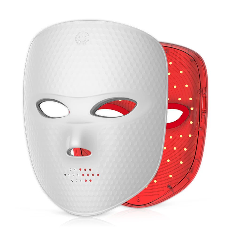 Masque facial LED7 couleurs de luminothérapie, utilisant la lumière rouge et d’autres couleurs pour aider à lutter contre les signes de l’âge, favoriser le rajeunissement de la peau et illuminer le teint. Appareil de beauté conçu pour amélioré l’apparence