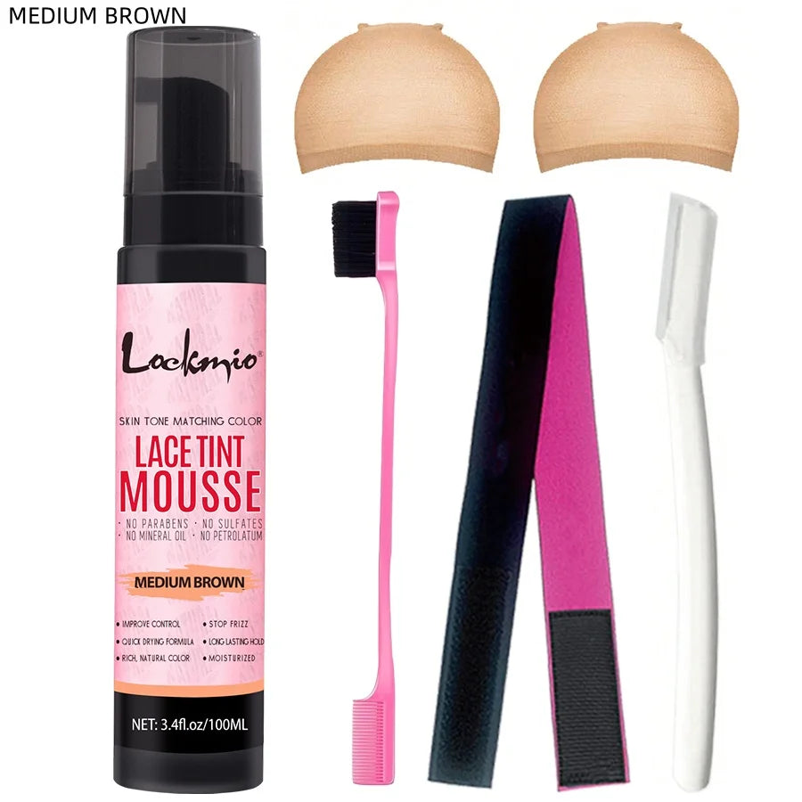 LOCKMIO – teinte naturelle en Mousse de Mousse teintée en Spray pour femmes, 100ML, perruques en maille, colorant Invisible ajusté pour la peau, perruque de Cosplay, brume de teinture