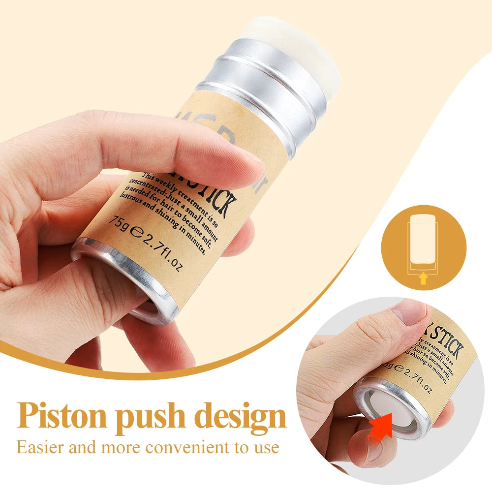 Stick de cire coiffante pour cheveux et perruques, formule professionnelle sous forme de gel-crème non grasse. Idéal pour lisser et discipliner les cheveux rebelles, les frisottis et les petits cheveux cassés. Convient aux hommes et aux femmes