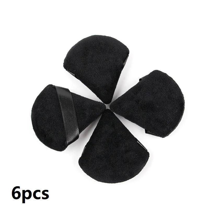 1/2/3/6 pièces Triangle velours poudre bouffée visage cosmétique beauté des yeux outil de maquillage éponge réutilisable lavable Mini bouffée de poudre accessoire