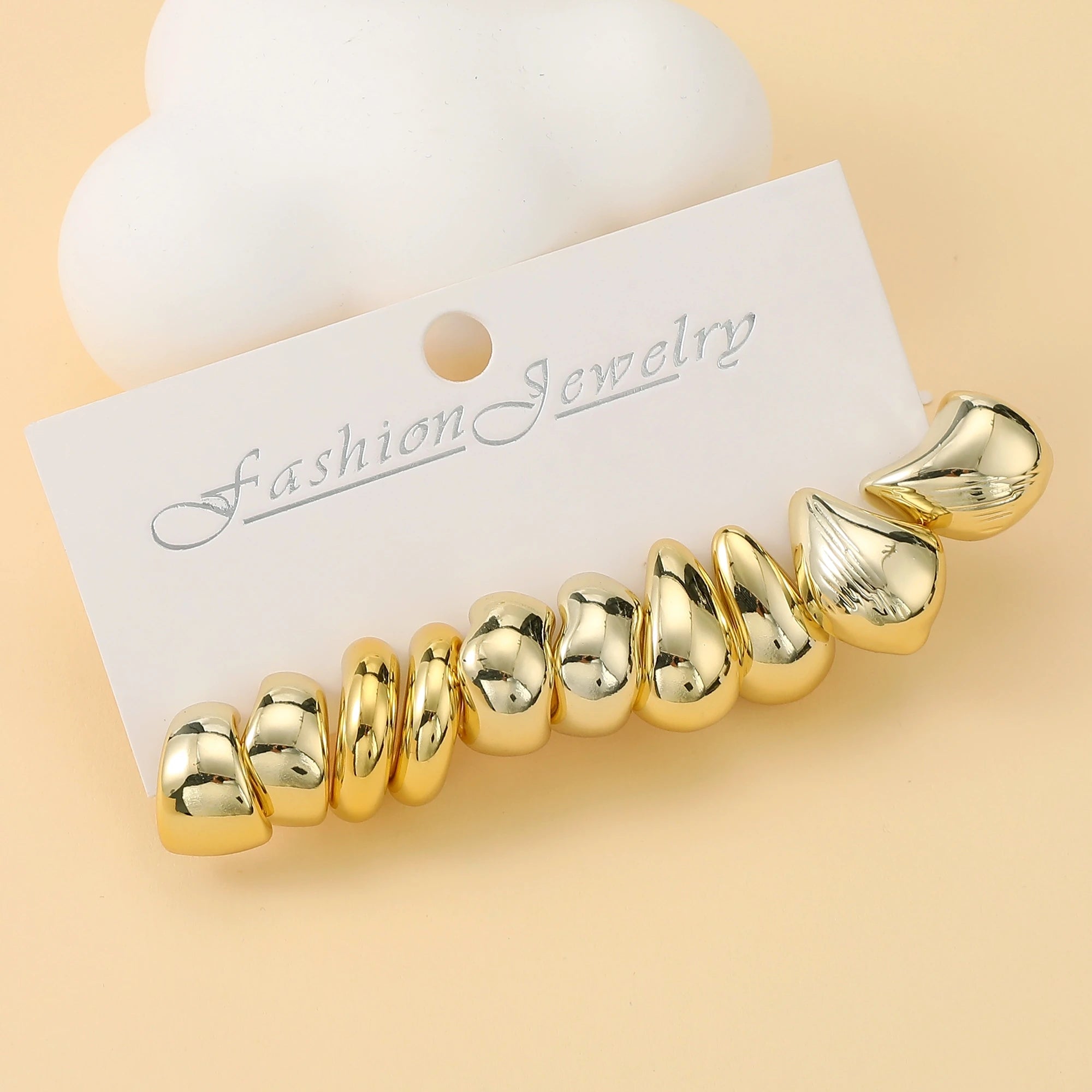 5 paires – 15 paires/lot de nouveaux boucles d’oreilles dorées en ABS de forme irrégulière, légères, adaptées au port quotidien des femmes.