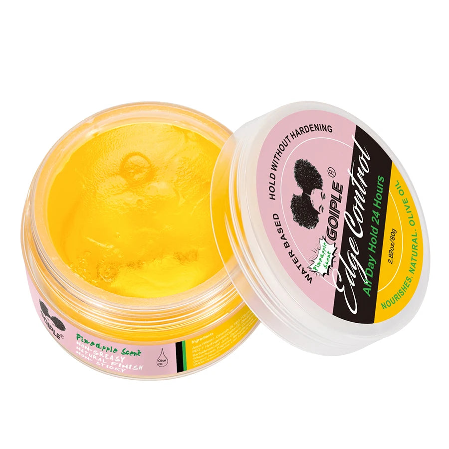 Gel de contrôle des bords à tenue supplémentaire, 80g, pour perruque 4c, 24 heures, Gel de contrôle longue durée, bord non gras, lissant, cire coiffante