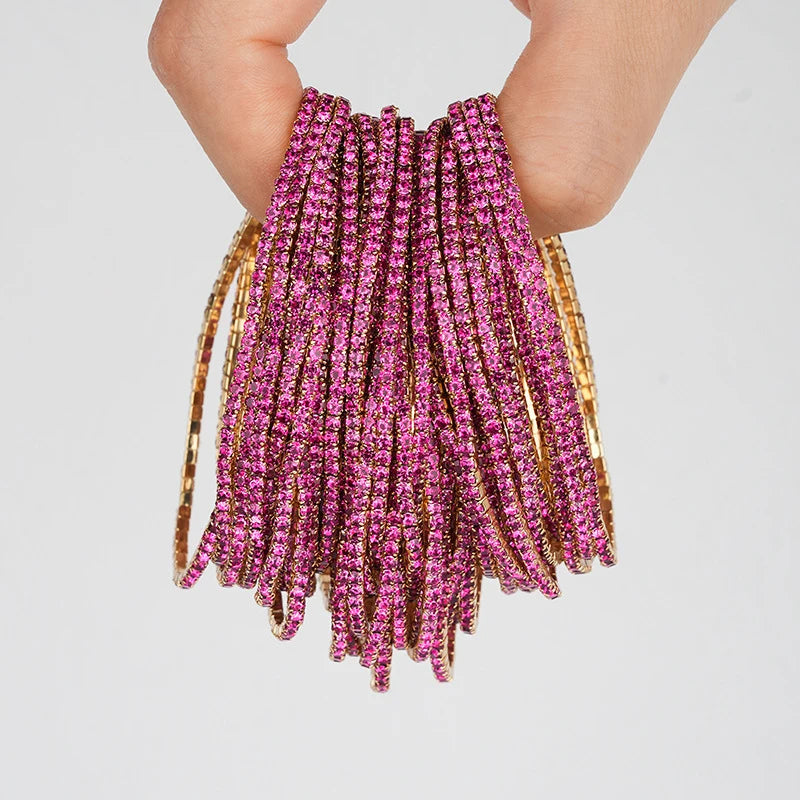 Bracelet élastique en strass et cristal pour femmes, 5 pièces, extensible, empilable, classique, bijoux quotidiens pour femmes