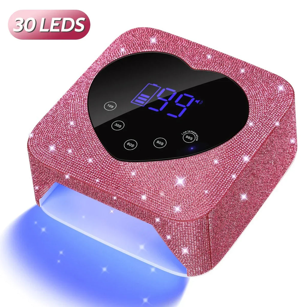 Lampe UV à ongles sans fil rechargeable, 30 LED, sèche-ongles avec 5 réglages de minuterie, cabine UV pour manucure, lumière de salon pour ongles, outils de salon de manucure.
