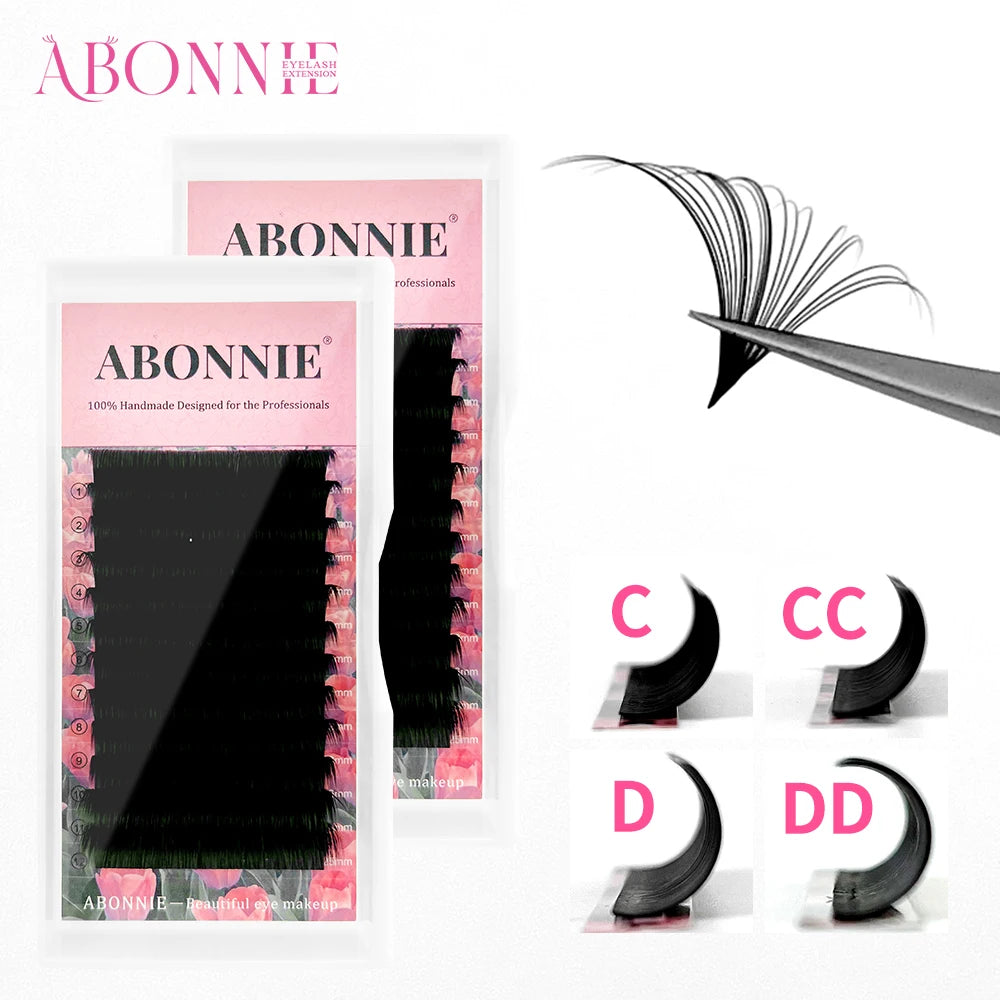 Extensions de cils Abonnie Cashmere Easy Fan Lashes, fans de cils méga volume toutes tailles, fournitures pour la beauté des yeux