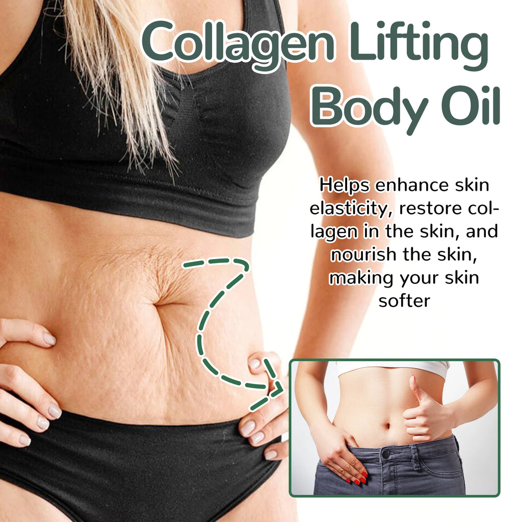 Huile corporelle raffermissante au collagène, hydratation en profondeur, raffermissante pour bras, ventre et extrait de graisse, huile essentielle de Massage pour la peau du corps entier, 100ml