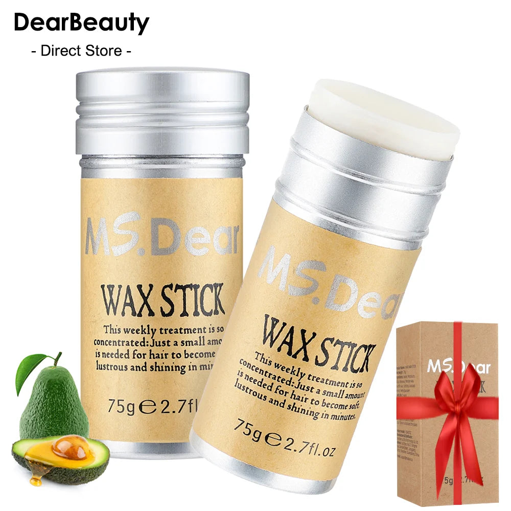 Stick de cire coiffante pour cheveux et perruques, formule professionnelle sous forme de gel-crème non grasse. Idéal pour lisser et discipliner les cheveux rebelles, les frisottis et les petits cheveux cassés. Convient aux hommes et aux femmes