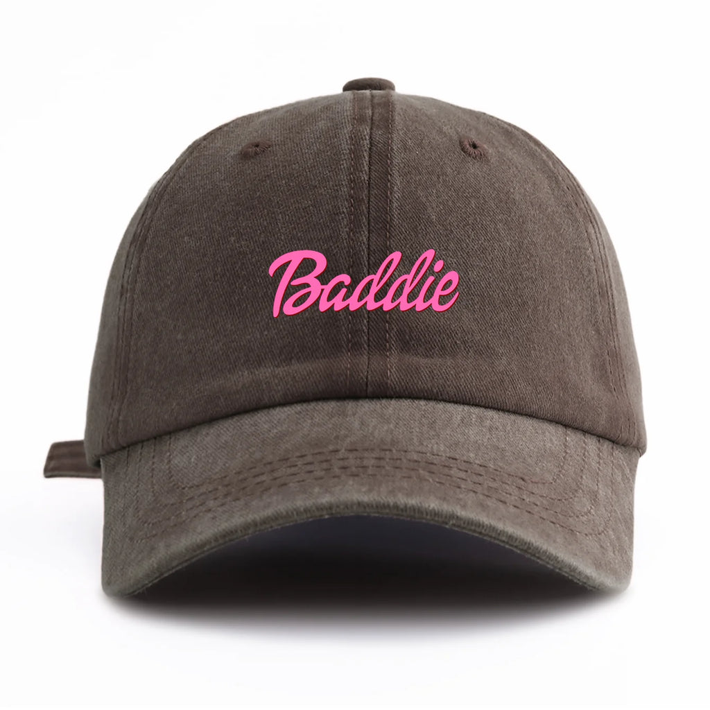 Casquette de Baseball délavée imprimée Baddie pour adultes, Style rétro minimaliste, décontracté, parfait comme cadeau, 1 pièce