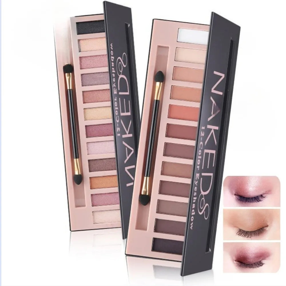 Palette de fards à paupières 12 couleurs, fards à paupières mats nacrés aux tons terreux, poudre de fards à paupières multicolores, palette de maquillage pour les yeux