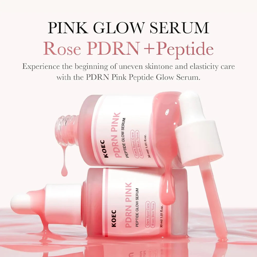 Sérum pour le visage au saumon PDRN, Peptide rose brillant, soin des taches foncées, même le teint de la peau, améliore l'élasticité, lissant, raffermissant, Adenosine, 30ml