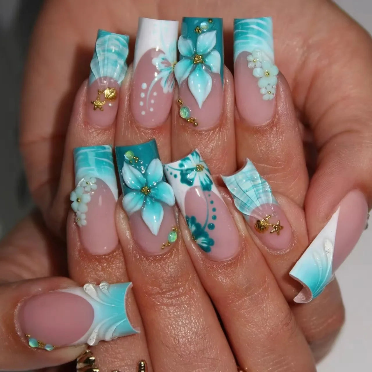Faux Ongles Longs Bruns N64.Glitter Ballet Wearable, Design Français, Presse Complète sur Nail Ins, Nail Tips Art, 24Pcs