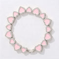 Yupsk – Bracelets empilables en forme de cœur en acrylique rose, 3 pièces/ensemble, pour femmes et filles, bijoux exquis et doux, cadeau