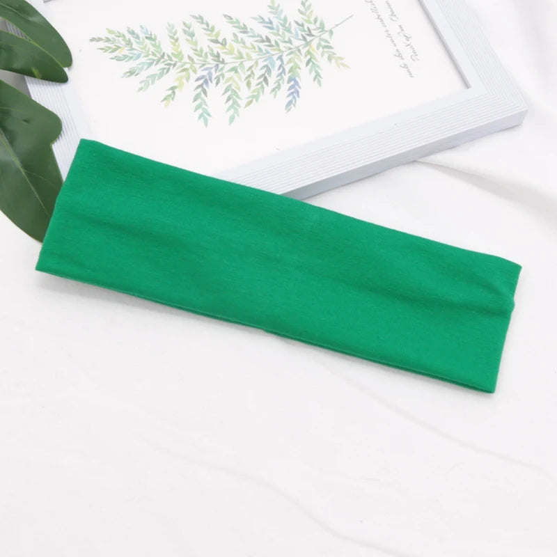Bandeau élastique en coton, bandeaux à la mode pour femmes et hommes, solide, course à pied, Fitness, Yoga, extensible, maquillage, accessoires pour cheveux