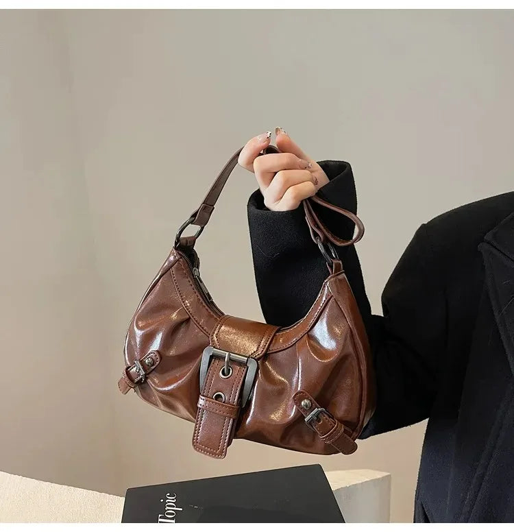 Y2K – sac à bandoulière Hobo plissé rétro pour femmes, pochette sous les bras de Style Maillard, pour voyage, travail, Shopping, offre spéciale