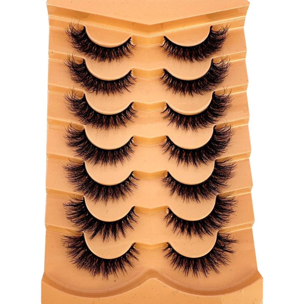 Nouveau 7 paires de faux cils épais, simulation 3D en fourrure de vison, faux cils dramatiques, vente en gros, fabrication de faux cils pleine ligne