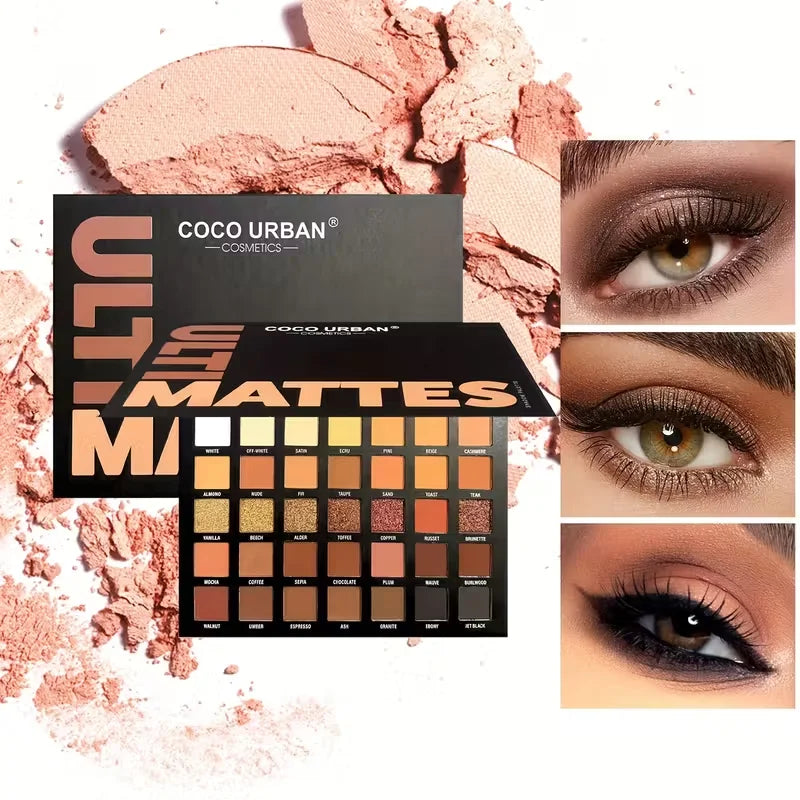Palette d'ombres à paupières 35 couleurs, plaque de maquillage mate scintillante, poudre de couleur hautement colorée, ombre à paupières Durable, cosmétiques de maquillage