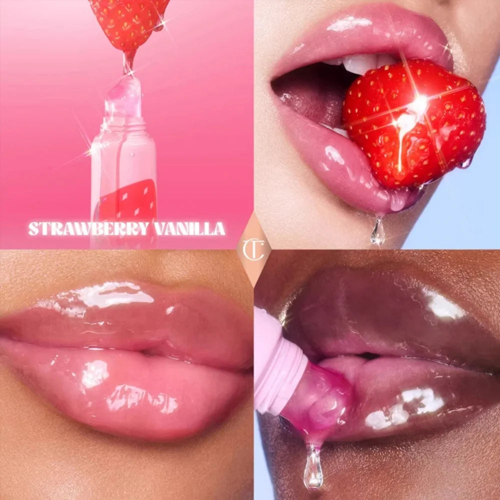 Charlotte Tilbury CT Masque réparateur hydratant pour les lèvres, baume éclaircissant et exfoliant pour les lèvres, rouge à lèvres solide effet gelée, gloss à lèvres
