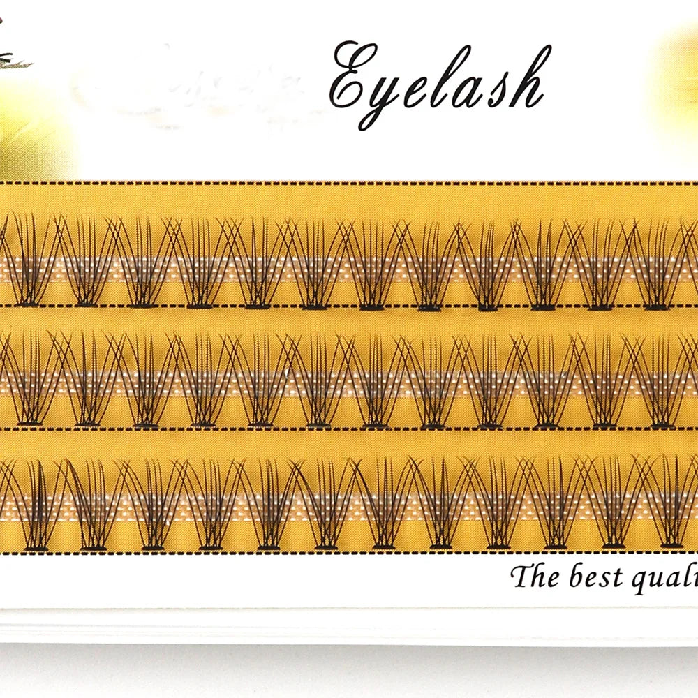 1 Boîte/60 Bouquets de Cils en Vison Naturels 3D Russes, Extensions de Cils Individuels 10D, Outil de Maquillage pour Cils en Grappe, Vente en Gros