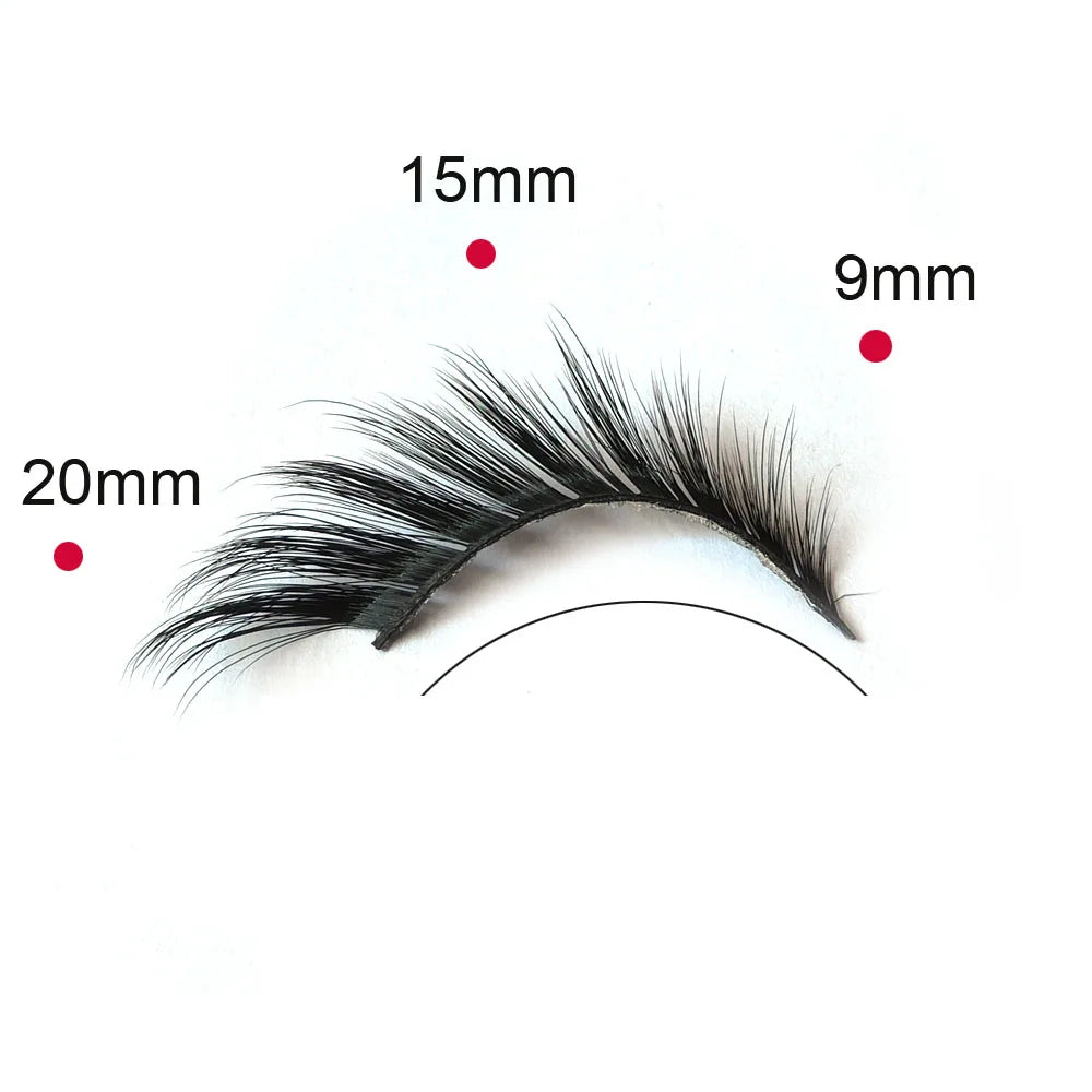 5 paires 3D naturel oeil de chat Faux cils Faux vison Extension de cils Volume léger bande Flexible Faux cils doux