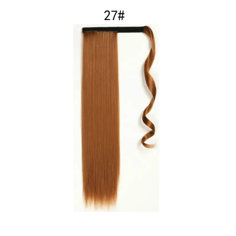Extensions de Queue de Cheval Synthétiques pour Femme et Fille, Postiche Rond et Long