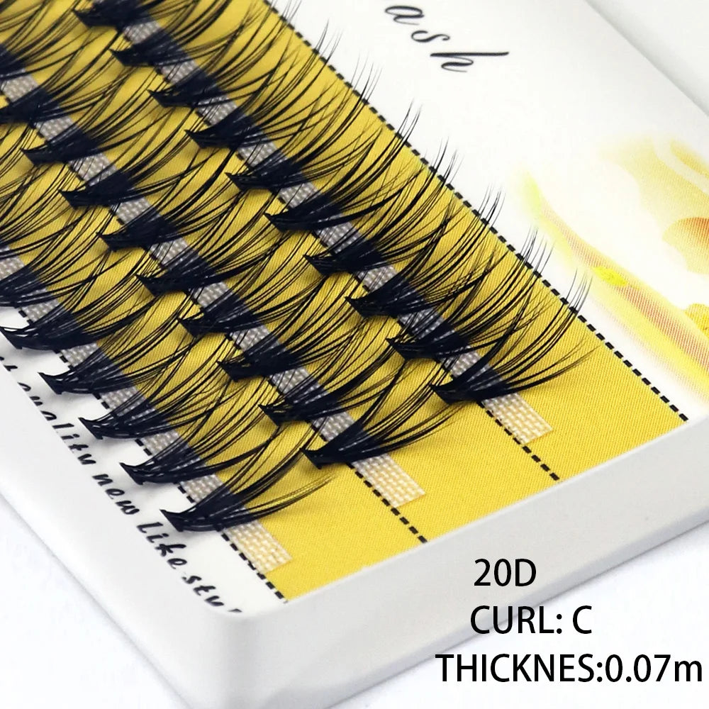 Extensions de cils en vison 20D/30D, 1 boîte/60 bouquets, extensions de cils naturels 3D russes, grappes de cils individuels, outils de maquillage, cils, cilia