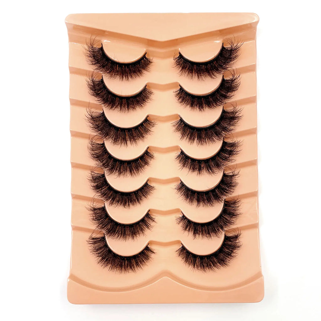 Nouveau 7 paires de faux cils épais, simulation 3D en fourrure de vison, faux cils dramatiques, vente en gros, fabrication de faux cils pleine ligne