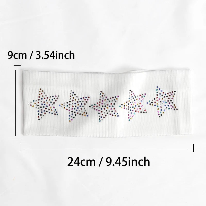 Bandeaux élastiques noirs simples pour filles, accessoires de cheveux doux et antidérapants, enveloppes de tête étoiles pour femmes, bandeau d'entraînement de Yoga