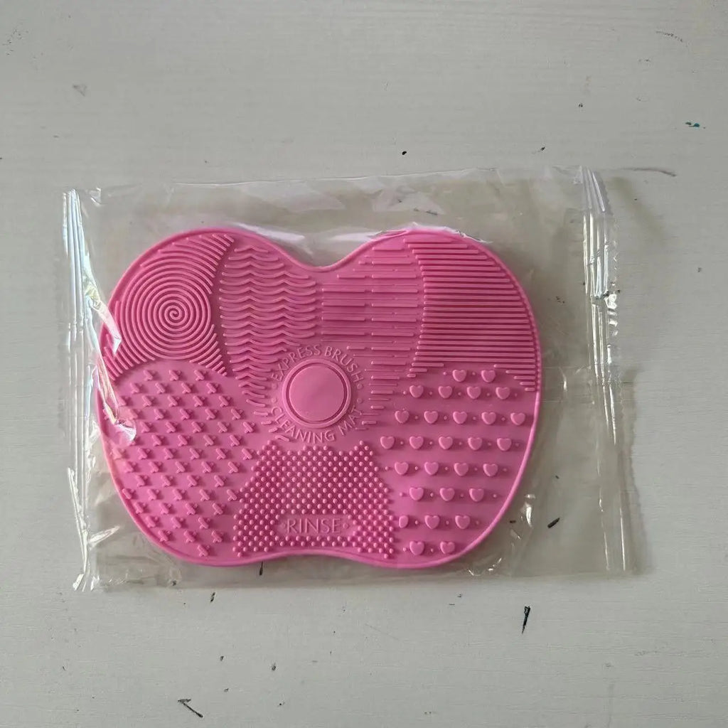 Tampon de nettoyage de brosse de maquillage en forme de pomme en Silicone, 1 pièce, avec ventouse pour un nettoyage efficace des outils cosmétiques