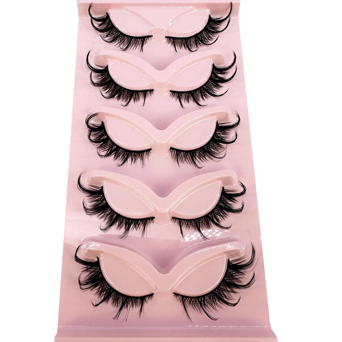 Nouveau cils oeil de chat cils de vison 3D Curl ailé naturel réaliste extrémité en désordre oeil allongé épais faux cils doux faux cils