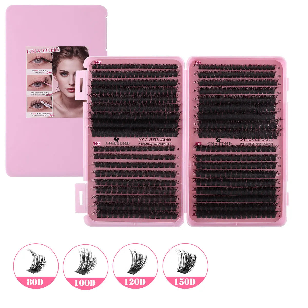 Extensions de cils individuelles, 600 pièces, épaisses et moelleuses, 30D/100D, longueur mixte, bricolage, pour une Application et un retrait faciles