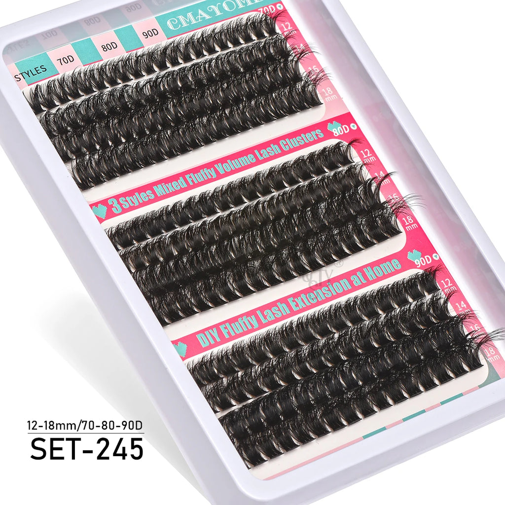 Extensions de cils individuelles, 600 pièces, épaisses et moelleuses, 30D/100D, longueur mixte, bricolage, pour une Application et un retrait faciles