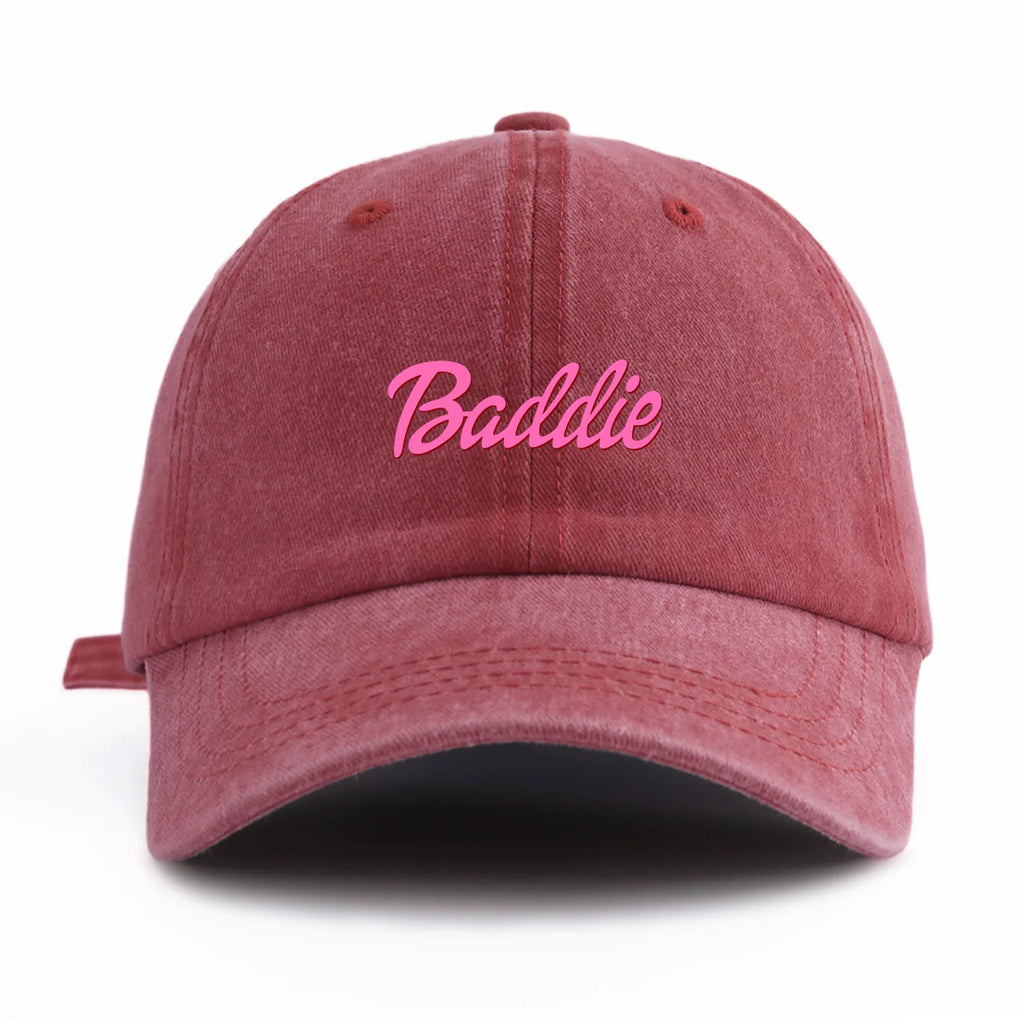 Casquette de Baseball délavée imprimée Baddie pour adultes, Style rétro minimaliste, décontracté, parfait comme cadeau, 1 pièce
