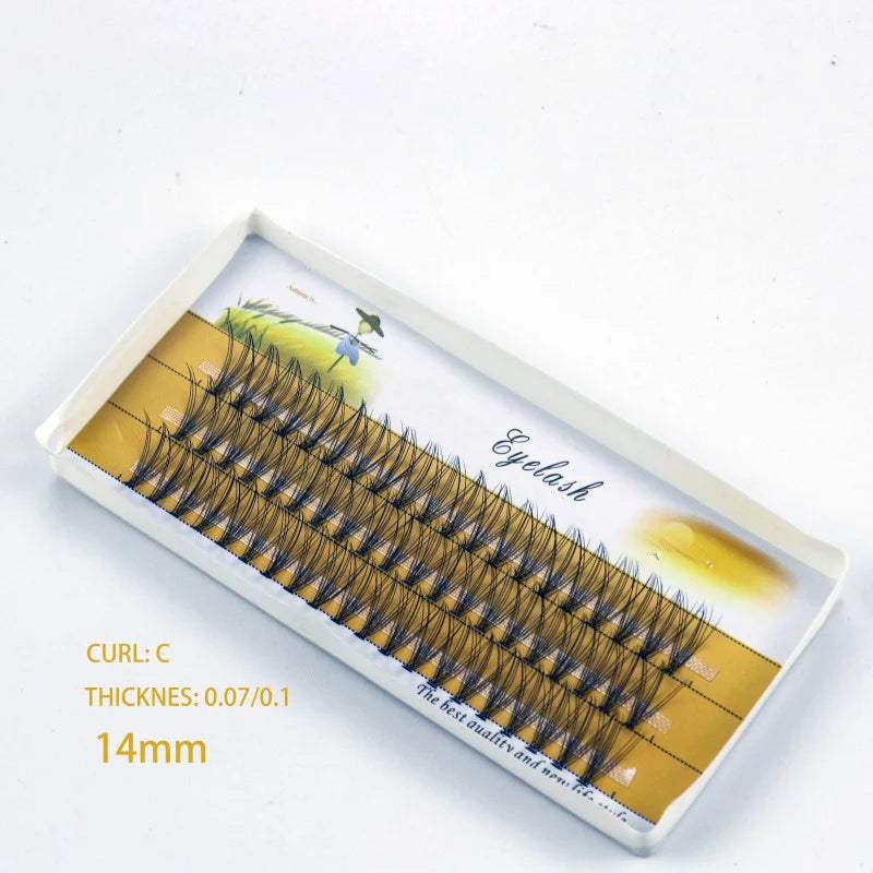 1 Boîte/60 Bouquets de Cils en Vison Naturels 3D Russes, Extensions de Cils Individuels 10D, Outil de Maquillage pour Cils en Grappe, Vente en Gros