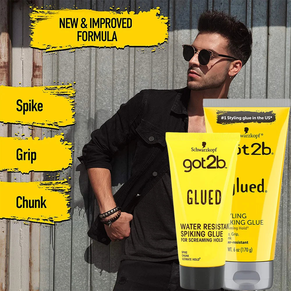 Got2b Glued Spiking Glue Gel Coiffant Invisible Résistant à l'Eau Fixation Forte pour Adhésifs de Perruques Gel de Contrôle des Frisottis pour une Tenue Extrême