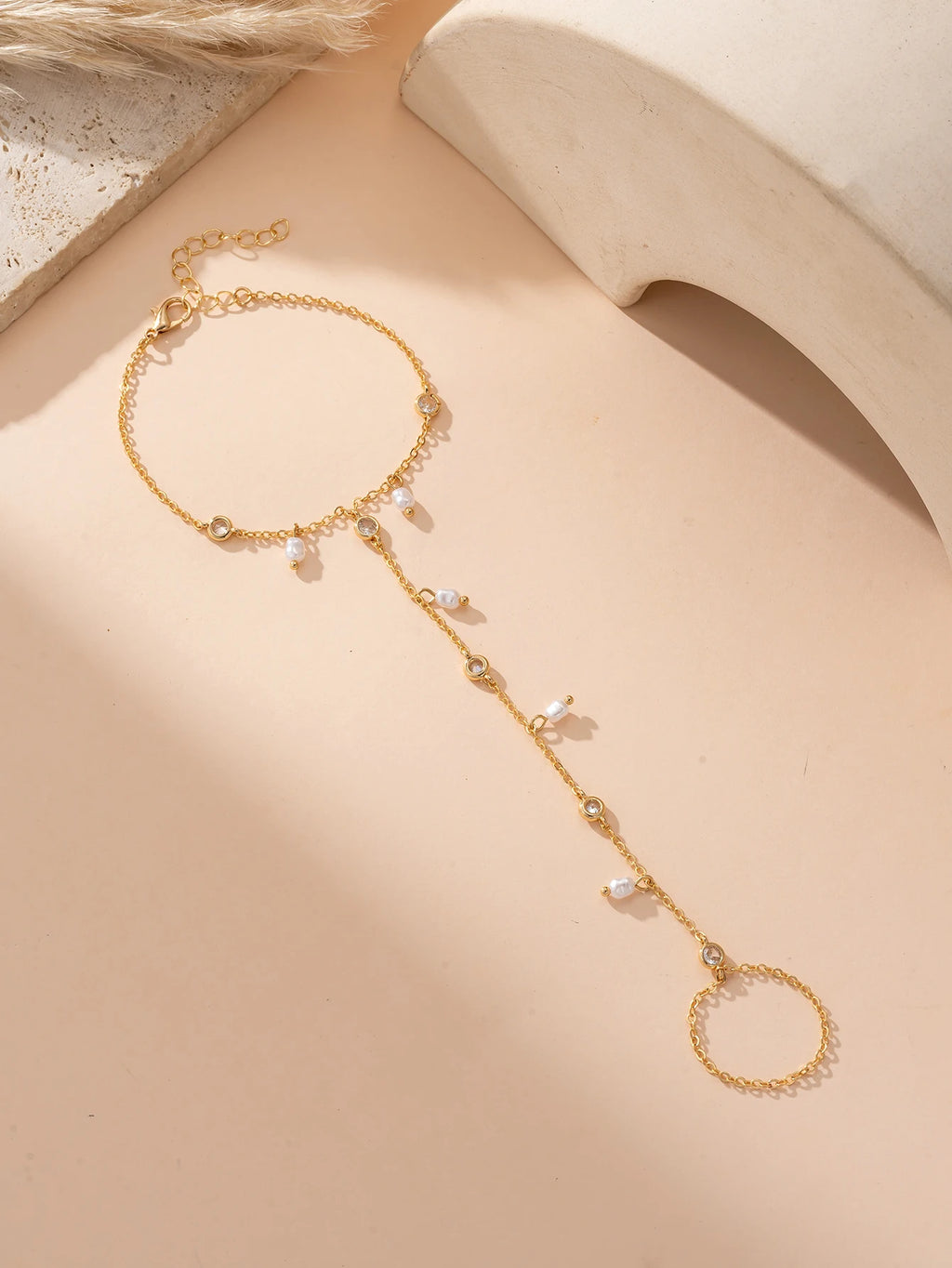 Mini bracelet à breloques en imitation de perles pour femmes, élégant, lié au doigt, minimaliste, cadeau de fête, bijoux