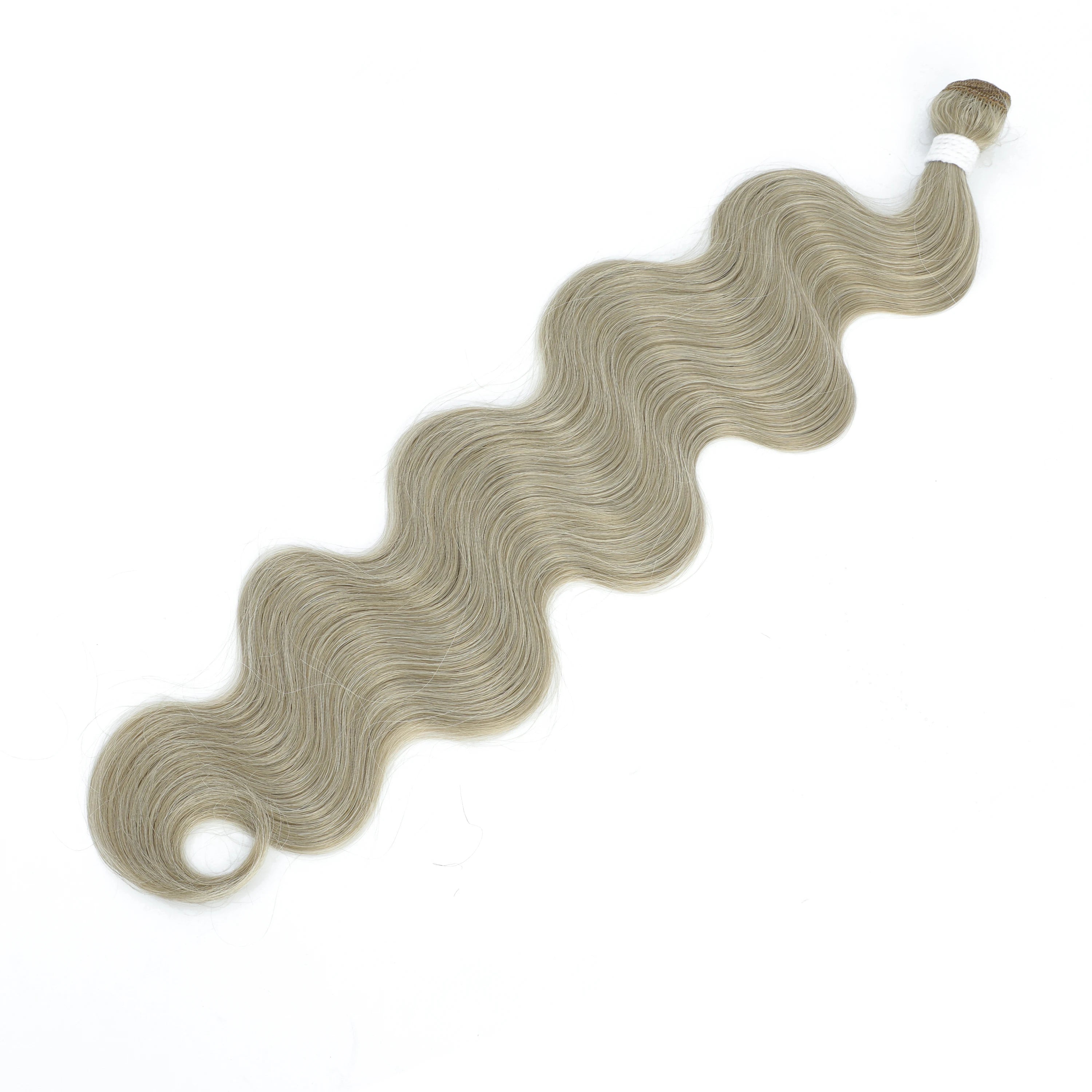 Mèches synthétiques Body Wave colorées 613, Extensions capillaires naturelles blondes Piano, queue de cheval épaisse ombrée, tissage de cheveux amples et profonds