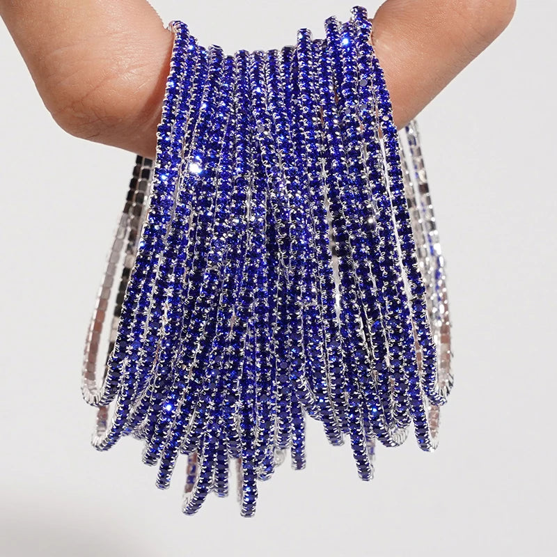 Bracelet élastique en strass et cristal pour femmes, 5 pièces, extensible, empilable, classique, bijoux quotidiens pour femmes