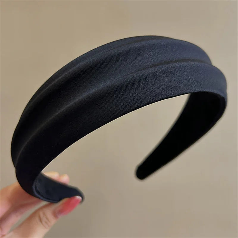 Serre-têtes élégants pour femmes à crête haute, larges, en tissu satiné, accessoires de mode pour cheveux, pour le quotidien et les fêtes