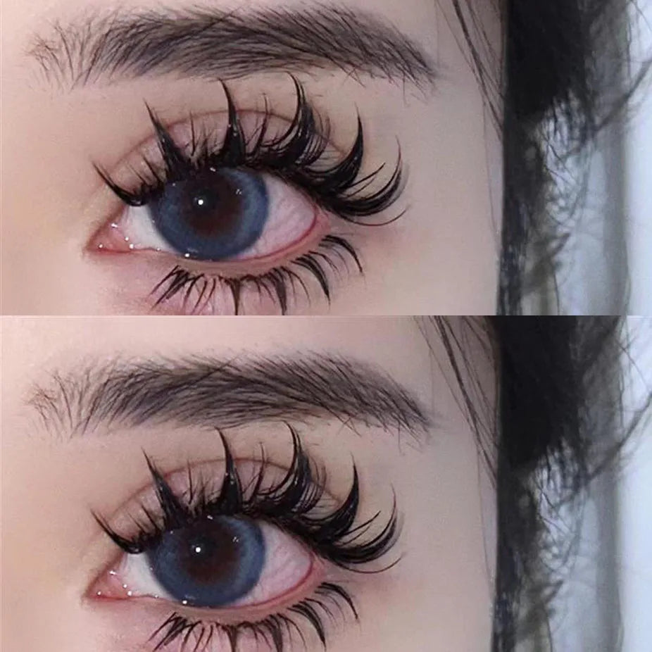 5 paires de faux cils effet mouillé, faux cils légers style maquillage thaïlandais, cils 3D stéréoscopiques effet manga, boucles démoniaques et cils bouclés