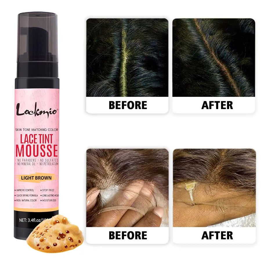 LOCKMIO – teinte naturelle en Mousse de Mousse teintée en Spray pour femmes, 100ML, perruques en maille, colorant Invisible ajusté pour la peau, perruque de Cosplay, brume de teinture