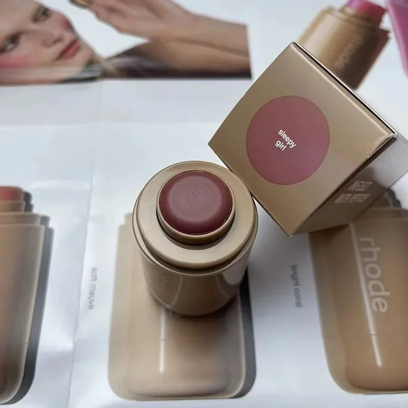 RHODE poche Blush bâton brillant à lèvres et joue bâton hydratant Rouge naturel poudre Blush crème rouge à lèvres joue facile à appliquer couleur