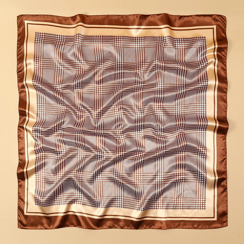 Foulard carré en soie pour femmes, nouveau Design de luxe, Style populaire, quatre saisons, protection solaire, foulard de plage, Hijab, 90x90CM