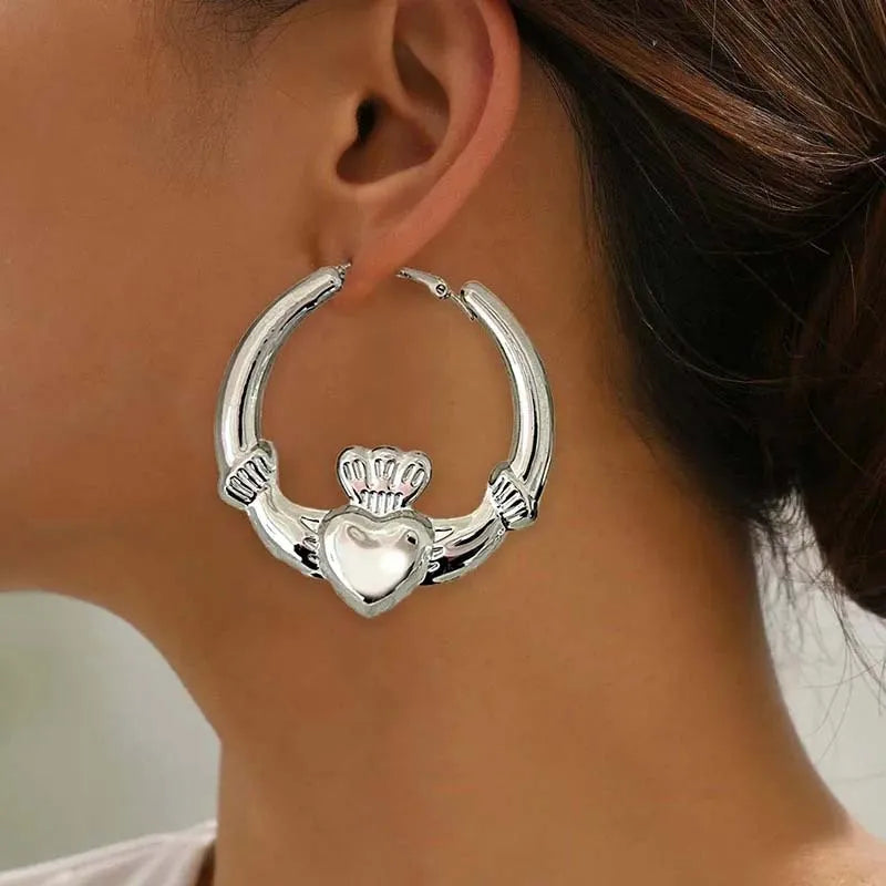 Grandes boucles d'oreilles en bambou pour femmes, exagérées, à la mode, couleur or, cercle rond géométrique, bijoux cadeaux de fête