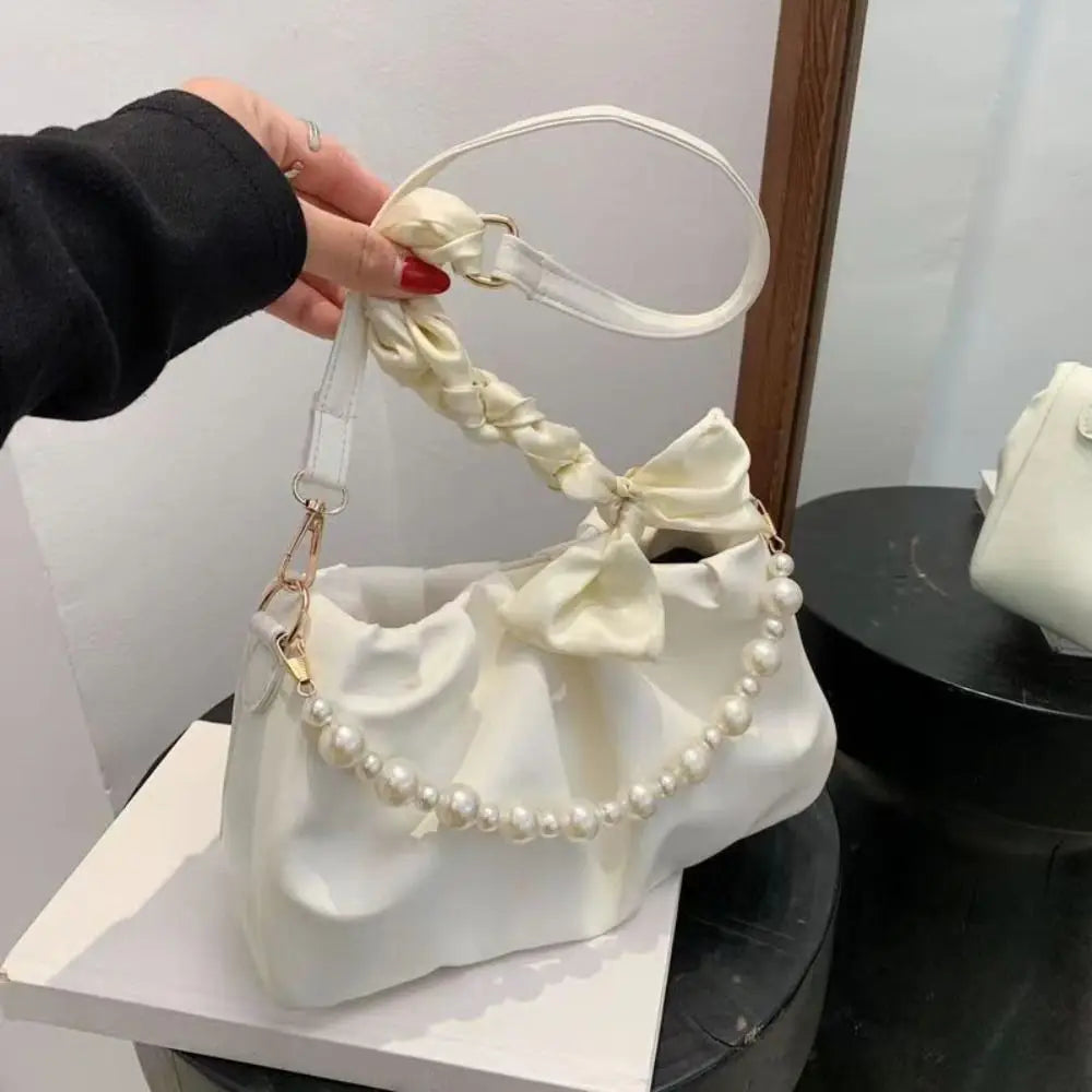 Sac à bandoulière nuage coréen Portable, petit sac à bandoulière de luxe en cuir PU, sac à bandoulière de luxe en perles douces