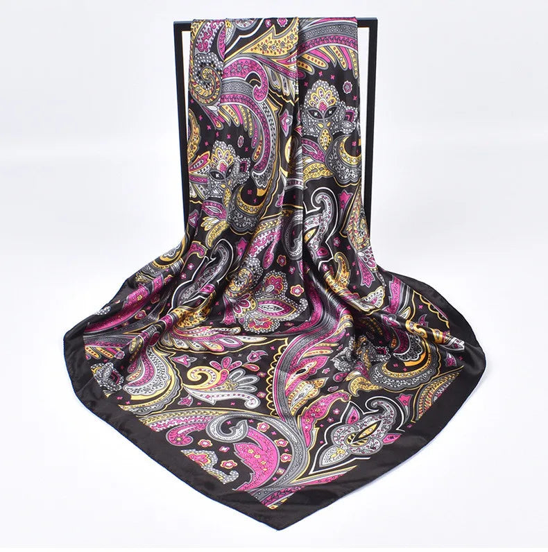 Foulards en soie de haute qualité pour femmes, Hijab carré en Satin, mouchoir uni, châles enveloppants de tête, bandeau féminin, Bandanna islamique